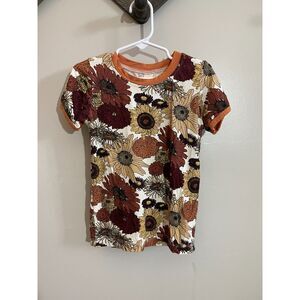 Kate Quinn 4T Bamboo Harvest Sunflower Top | Short Sleeve Ringer Tee Neutral
